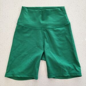 NWT Wilo The Label Rib Sculpt Shorts Emerald High Waist Size S